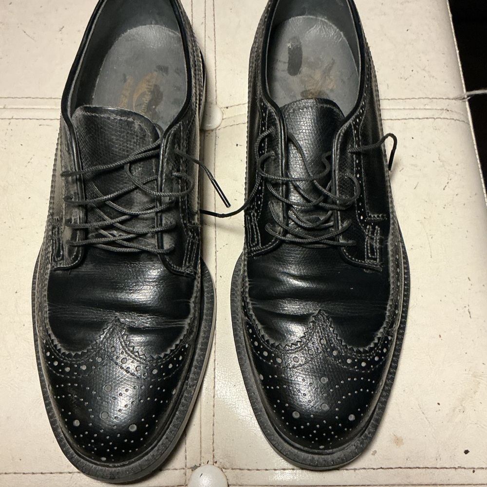 Sears Men's Black Wingtip Derby Oxfords